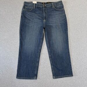 Lee Jeans Womens 35 Blue Straight Crop High Rise Medium Wash Modern Denim